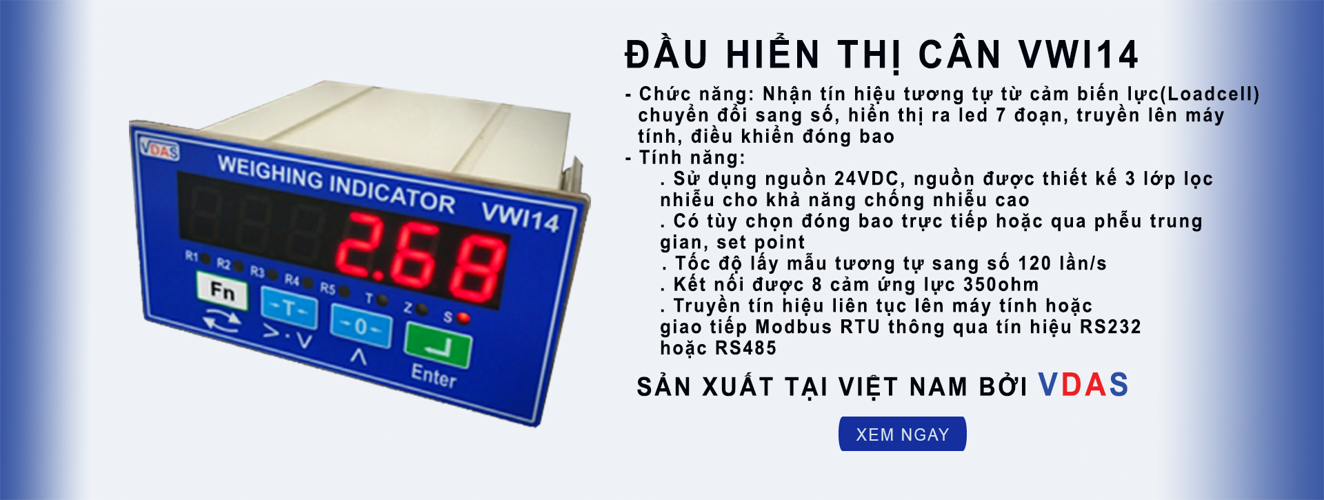 Đầu hiển thị cân VWI14 - VDAS - Lợi ích thực sự